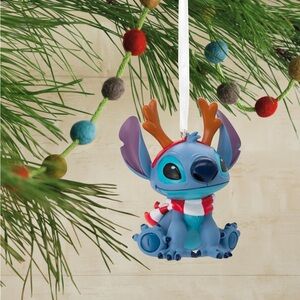 Disney Stitch with Antlers and Scarf Ornament - Hallmark (new in box)